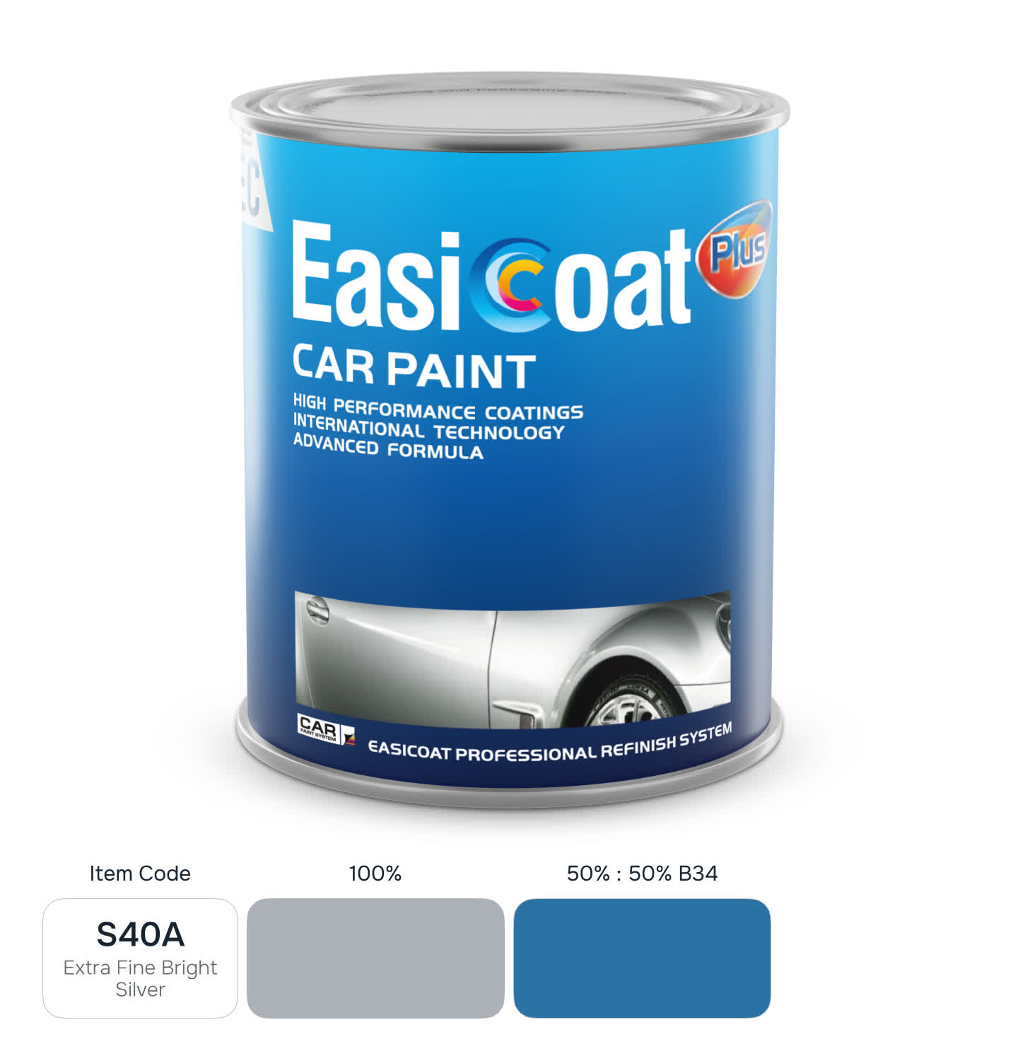 EasiCoat EC-S40A Extra Fine Bright Silver 1л